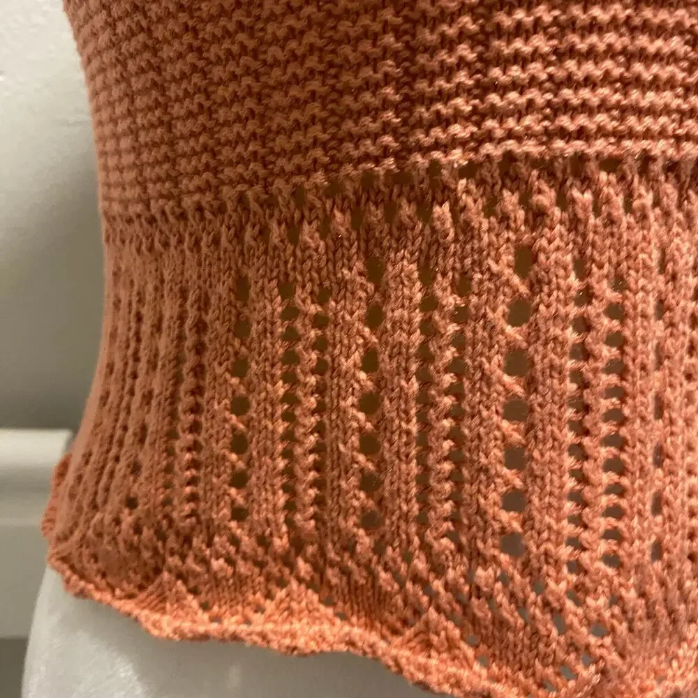 Streetwear Society Knitted Camisole Size Small Terracotta Orange Crop Top